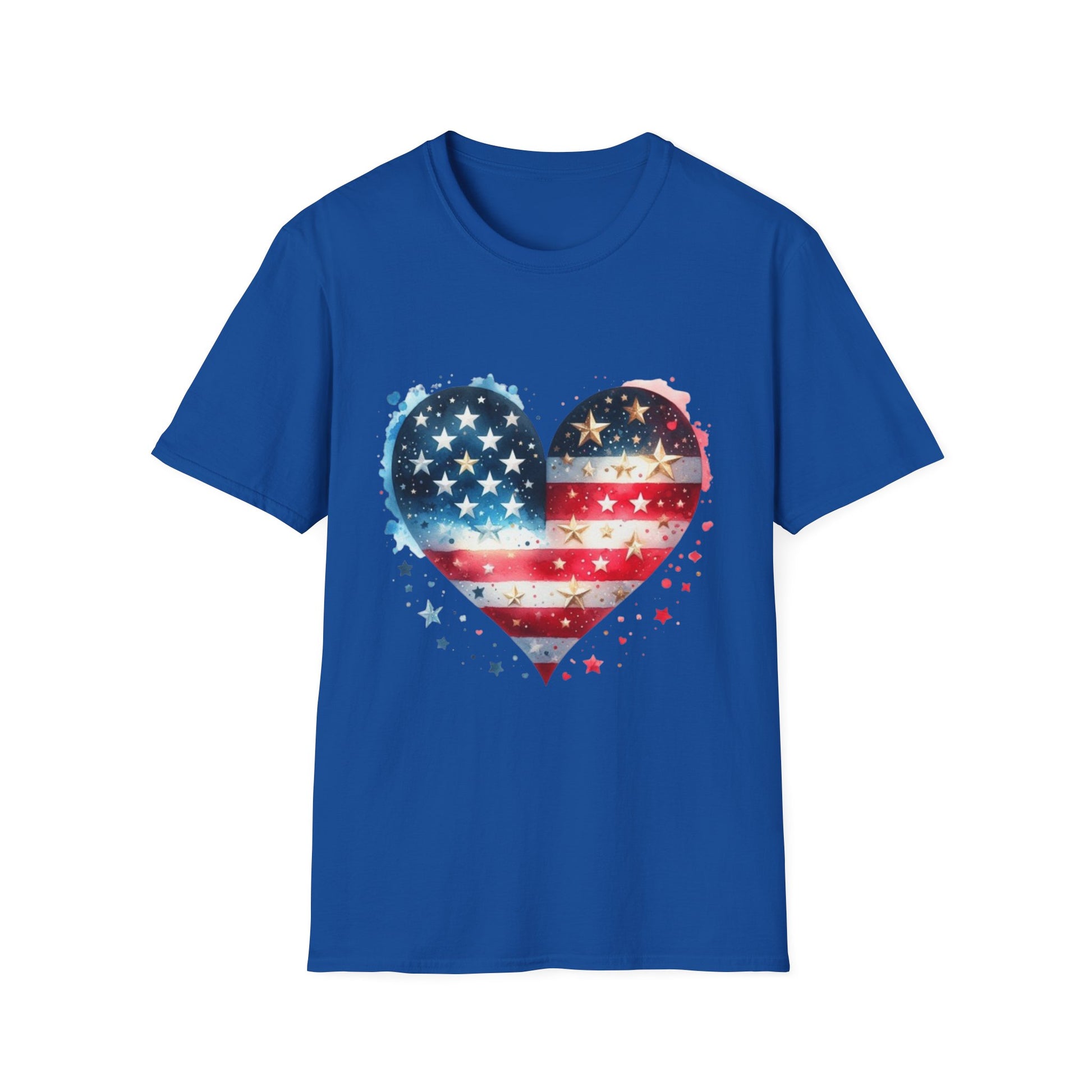 Patriotic Heart Graphic T-Shirt | Unisex Love Tee, 4th of July Shirt, Independence Day Outfit, USA Pride Apparel, Gift for Her & Him