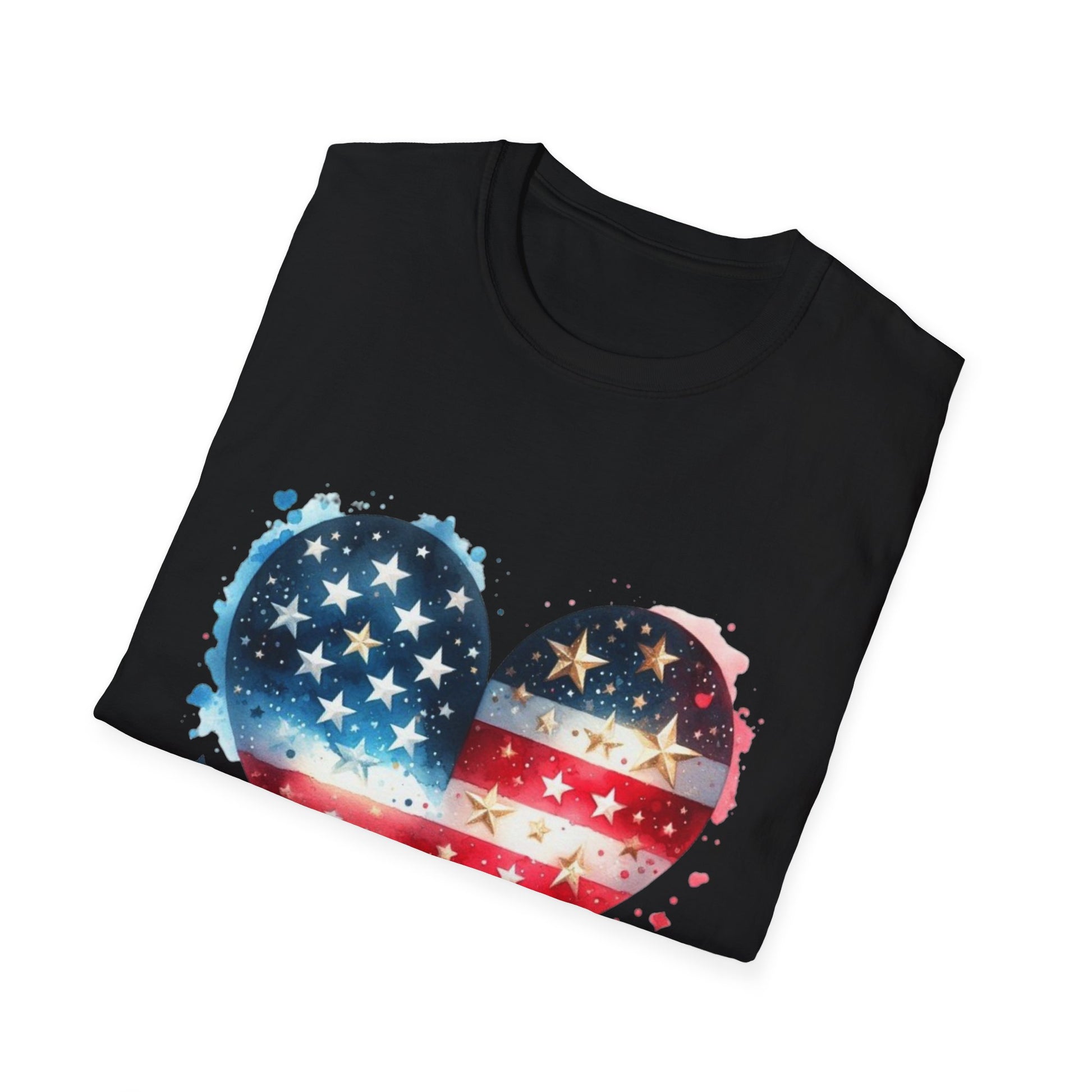 Patriotic Heart Graphic T-Shirt | Unisex Love Tee, 4th of July Shirt, Independence Day Outfit, USA Pride Apparel, Gift for Her & Him