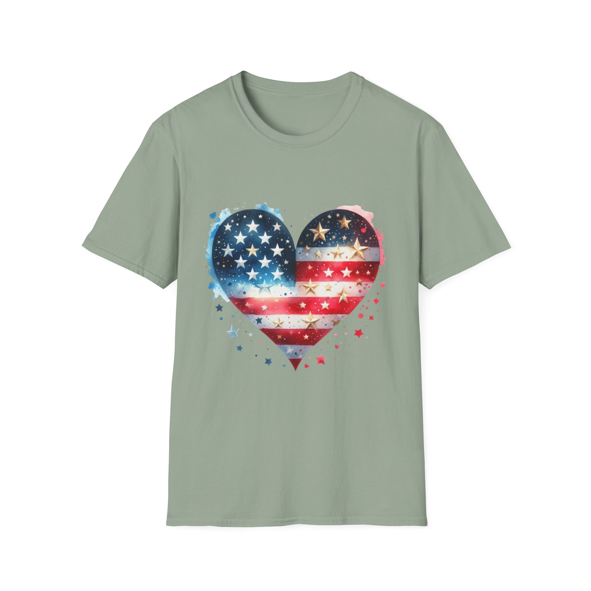 Patriotic Heart Graphic T-Shirt | Unisex Love Tee, 4th of July Shirt, Independence Day Outfit, USA Pride Apparel, Gift for Her & Him
