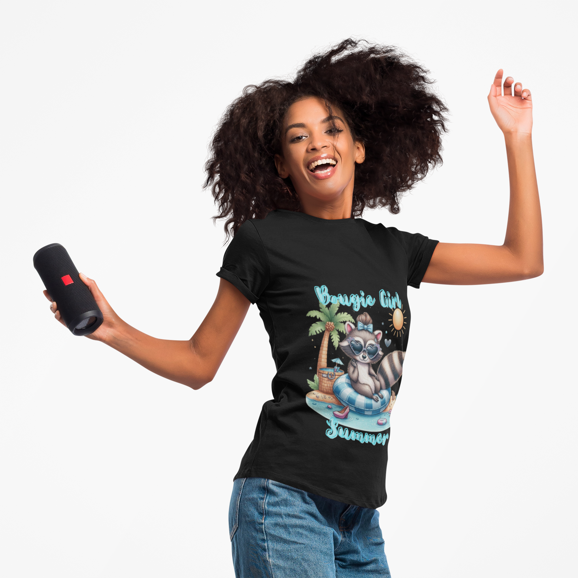 T-Shirt with Fun Raccoon Design - Perfect for Summer Celebrations, Beach Days, Pool Parties, Casual Wear, Unisex Gift Idea, Bougie Summer, Bougie summer raccoon, Cute summer bougie raccon shirt