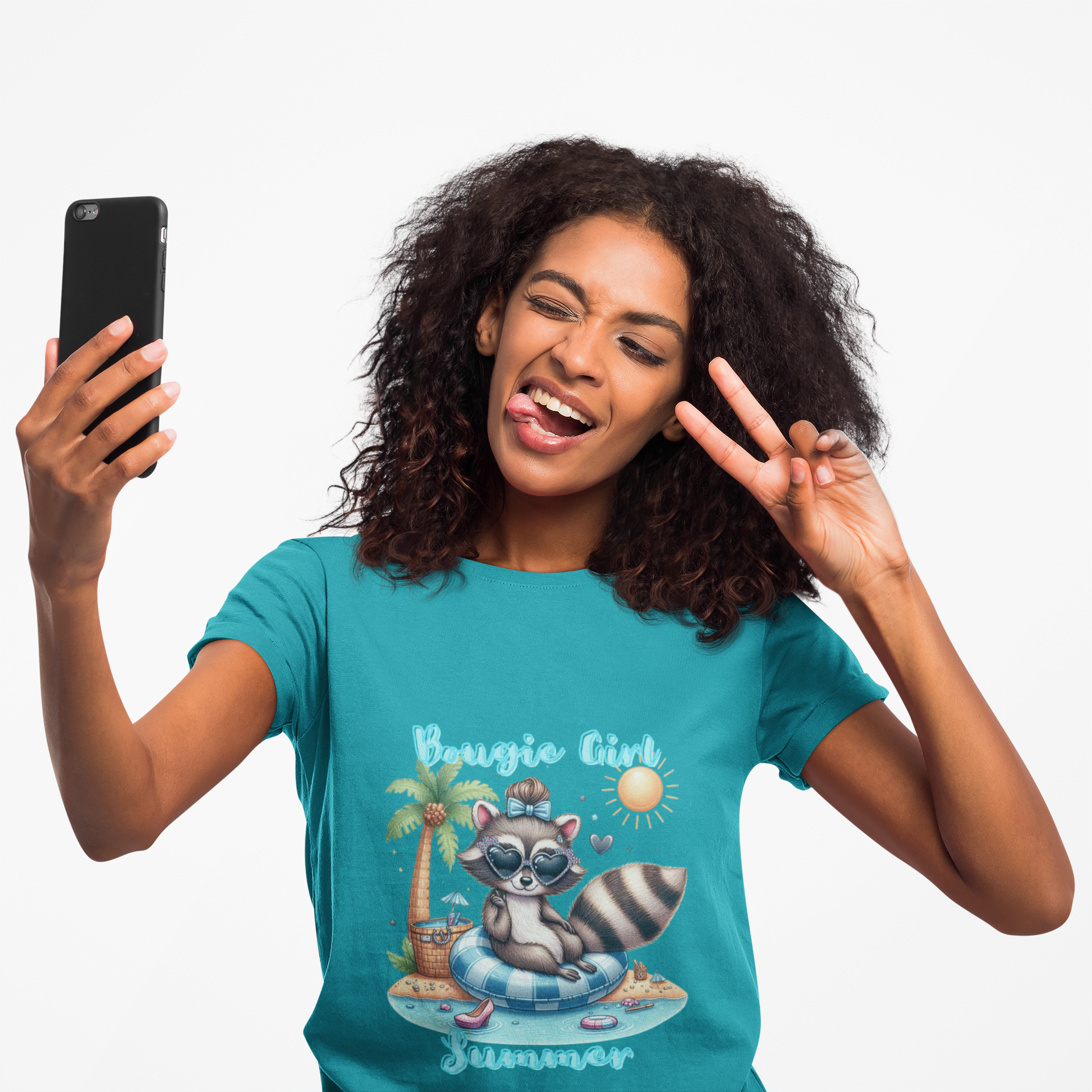 T-Shirt with Fun Raccoon Design - Perfect for Summer Celebrations, Beach Days, Pool Parties, Casual Wear, Unisex Gift Idea, Bougie Summer, Bougie summer raccoon, Cute summer bougie raccon shirt