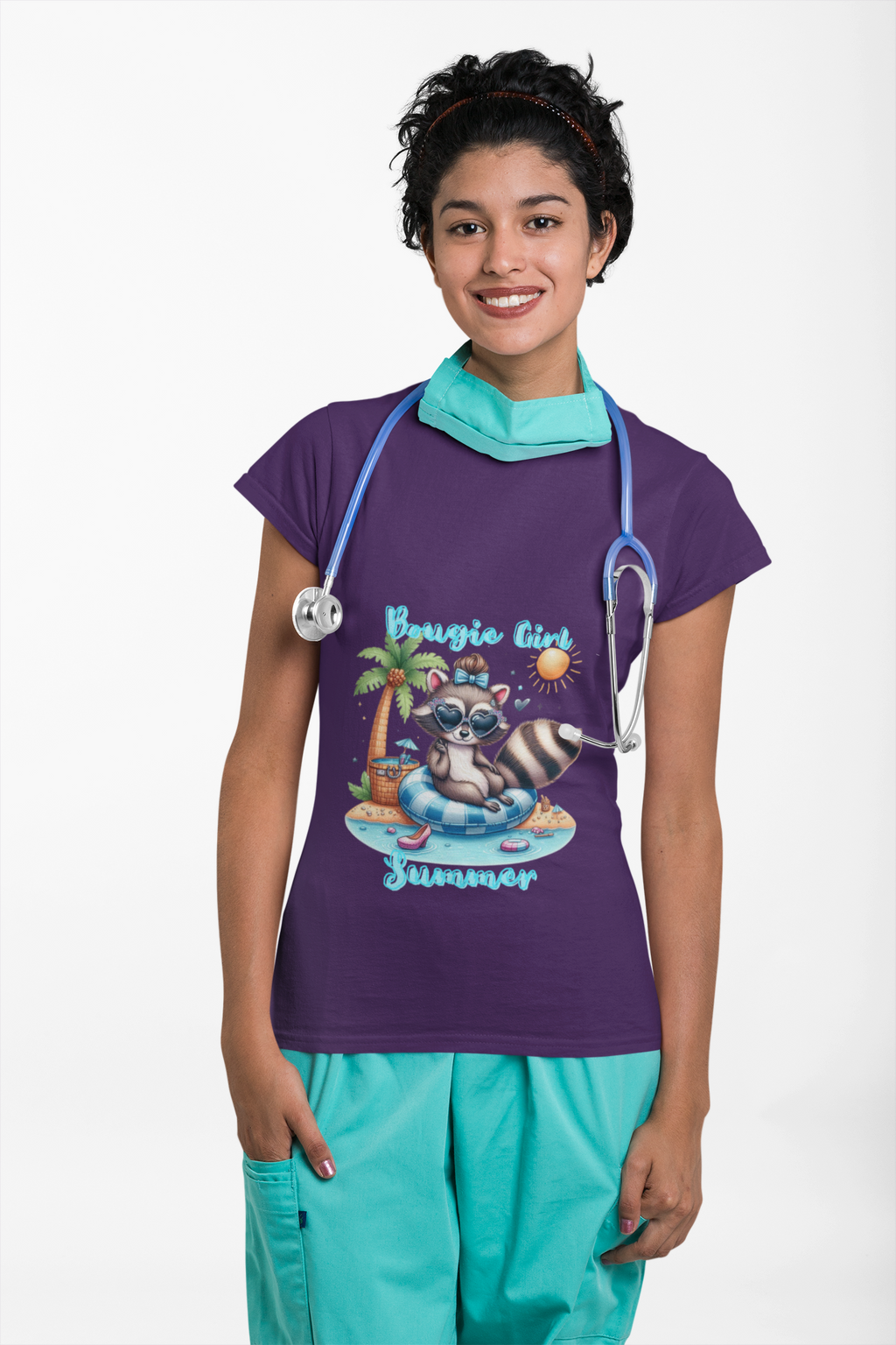 T-Shirt with Fun Raccoon Design - Perfect for Summer Celebrations, Beach Days, Pool Parties, Casual Wear, Unisex Gift Idea, Bougie Summer, Bougie summer raccoon, Cute summer bougie raccon shirt