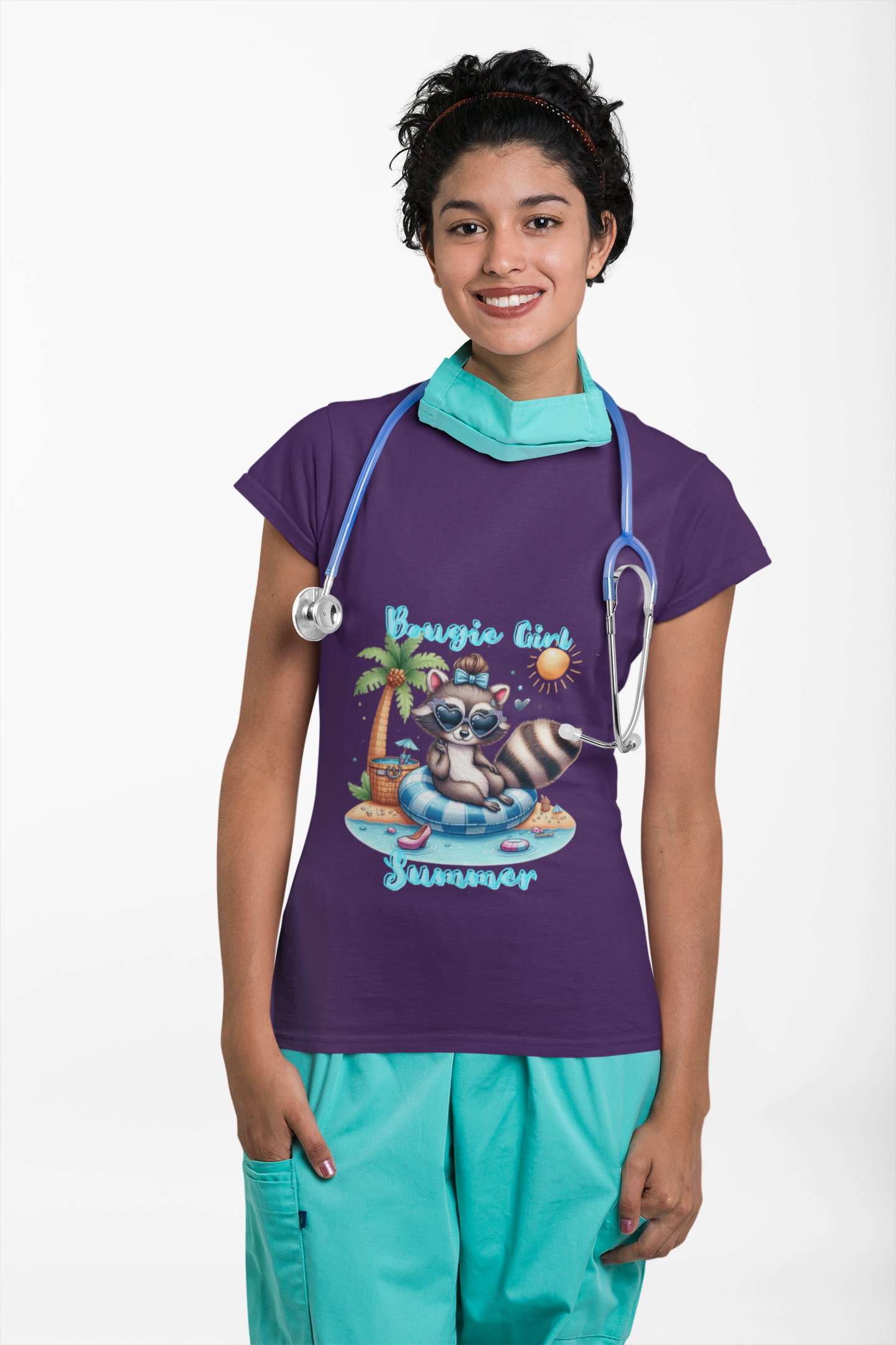 T-Shirt with Fun Raccoon Design - Perfect for Summer Celebrations, Beach Days, Pool Parties, Casual Wear, Unisex Gift Idea, Bougie Summer, Bougie summer raccoon, Cute summer bougie raccon shirt