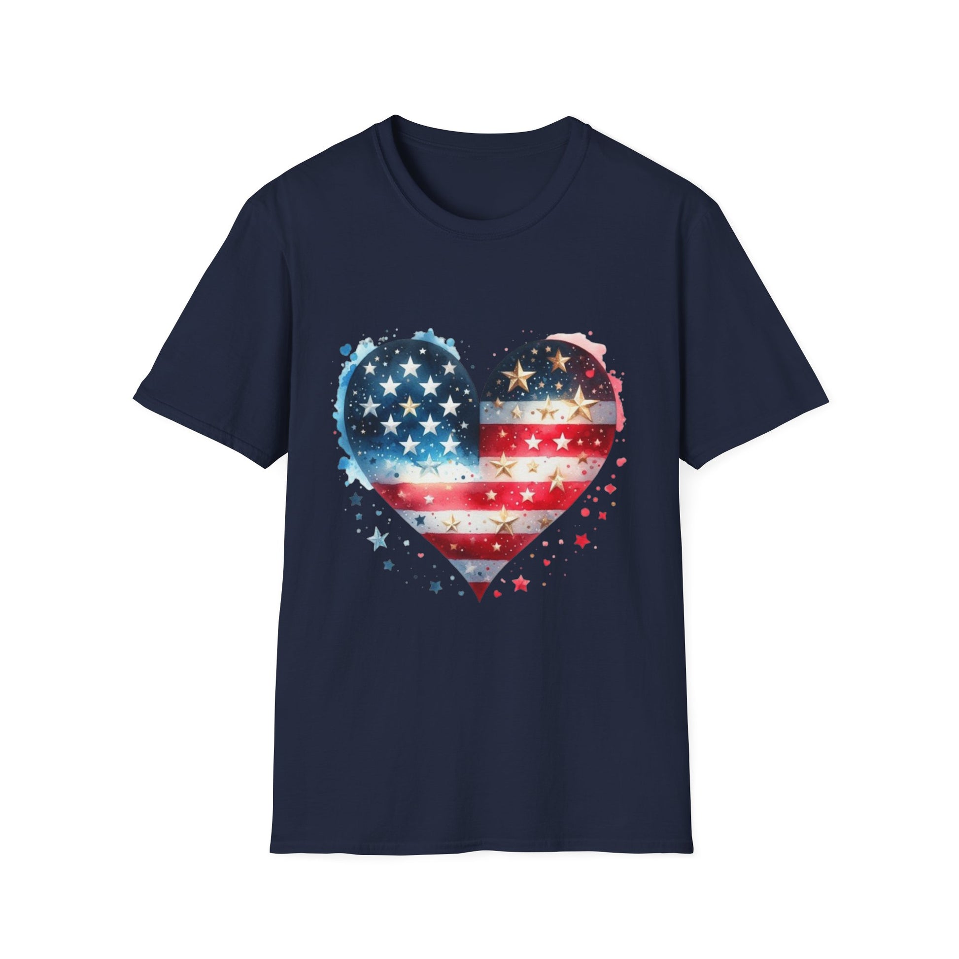 Patriotic Heart Graphic T-Shirt | Unisex Love Tee, 4th of July Shirt, Independence Day Outfit, USA Pride Apparel, Gift for Her & Him