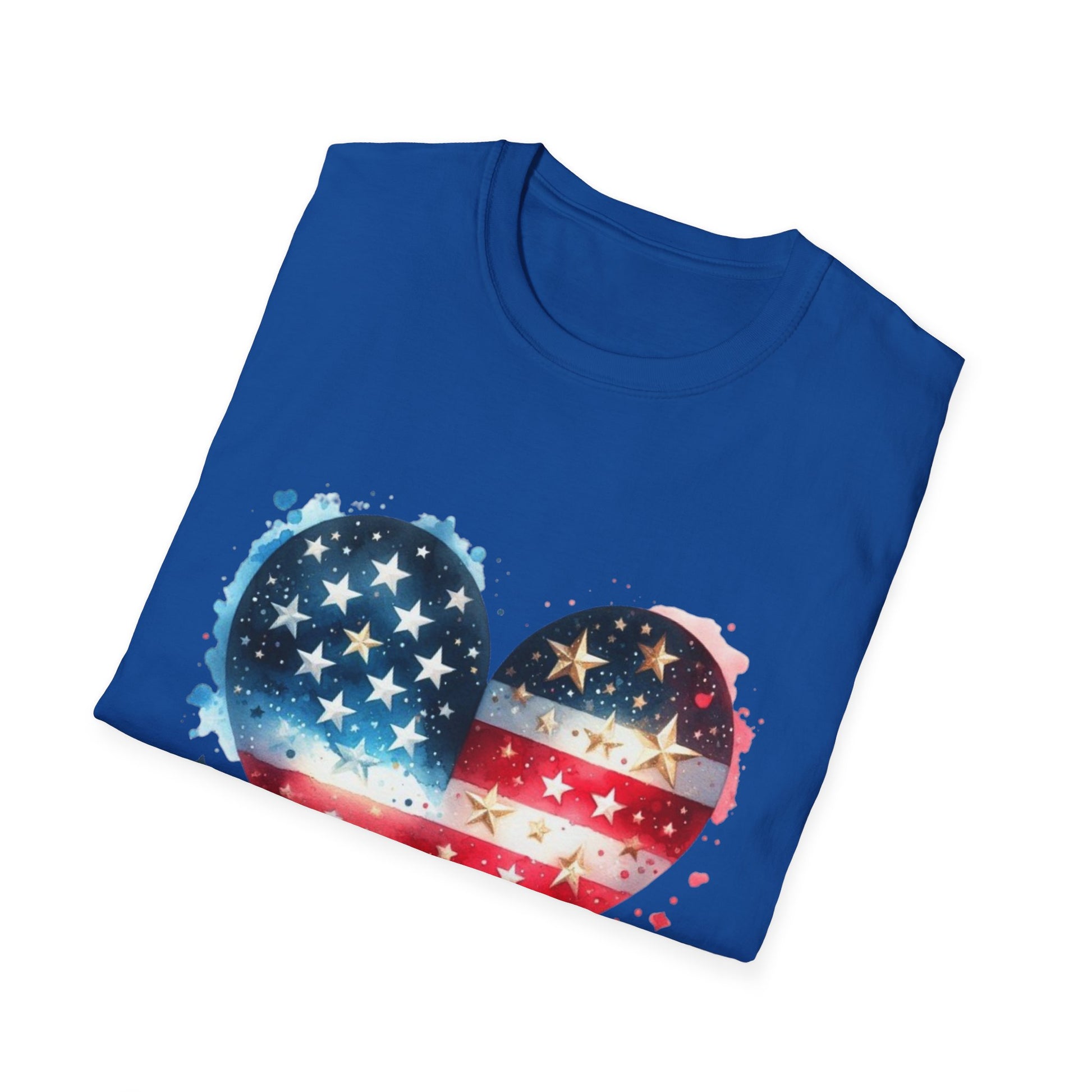 Patriotic Heart Graphic T-Shirt | Unisex Love Tee, 4th of July Shirt, Independence Day Outfit, USA Pride Apparel, Gift for Her & Him