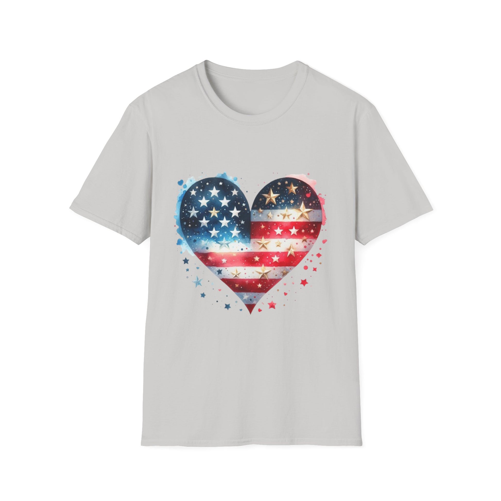 Patriotic Heart Graphic T-Shirt | Unisex Love Tee, 4th of July Shirt, Independence Day Outfit, USA Pride Apparel, Gift for Her & Him