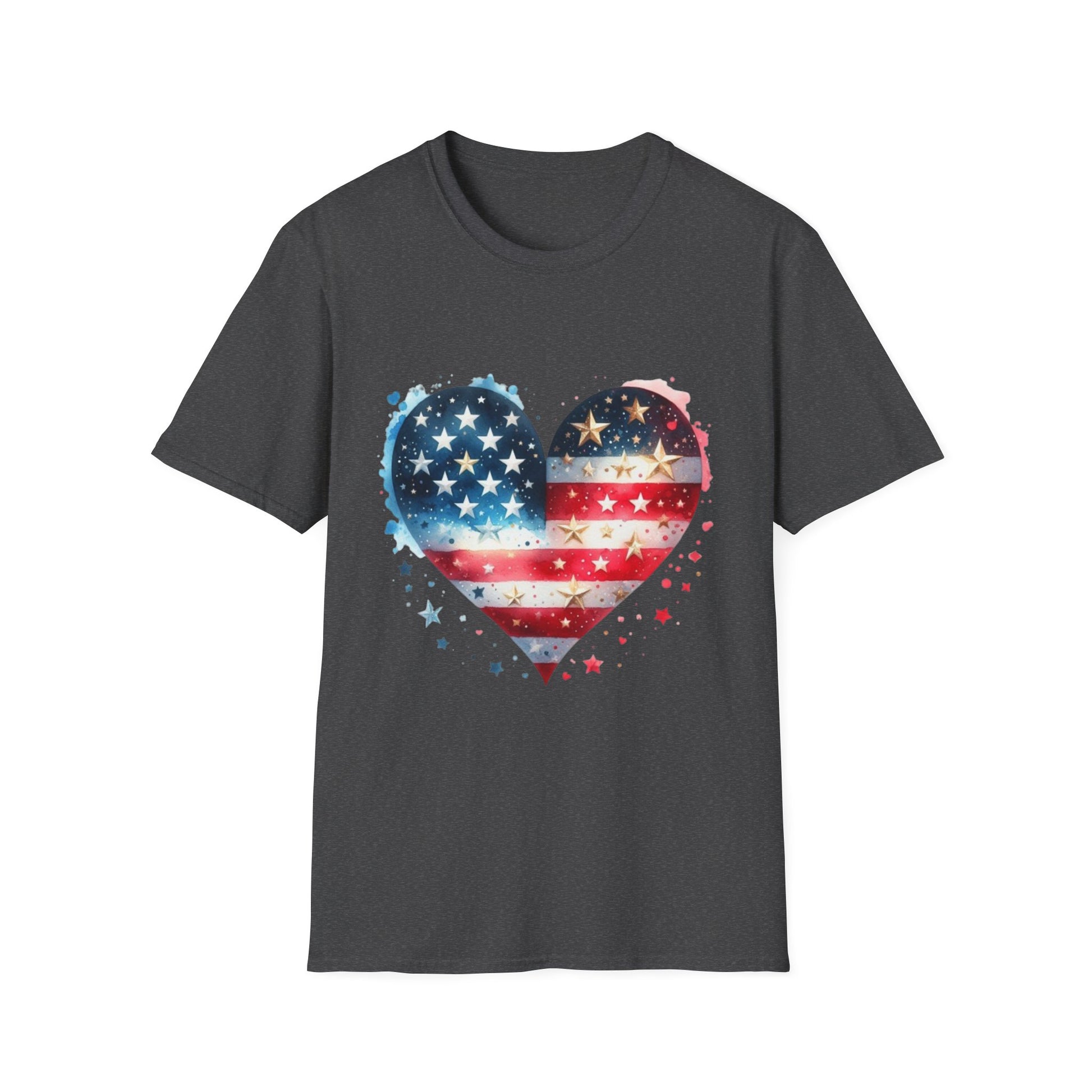 Patriotic Heart Graphic T-Shirt | Unisex Love Tee, 4th of July Shirt, Independence Day Outfit, USA Pride Apparel, Gift for Her & Him