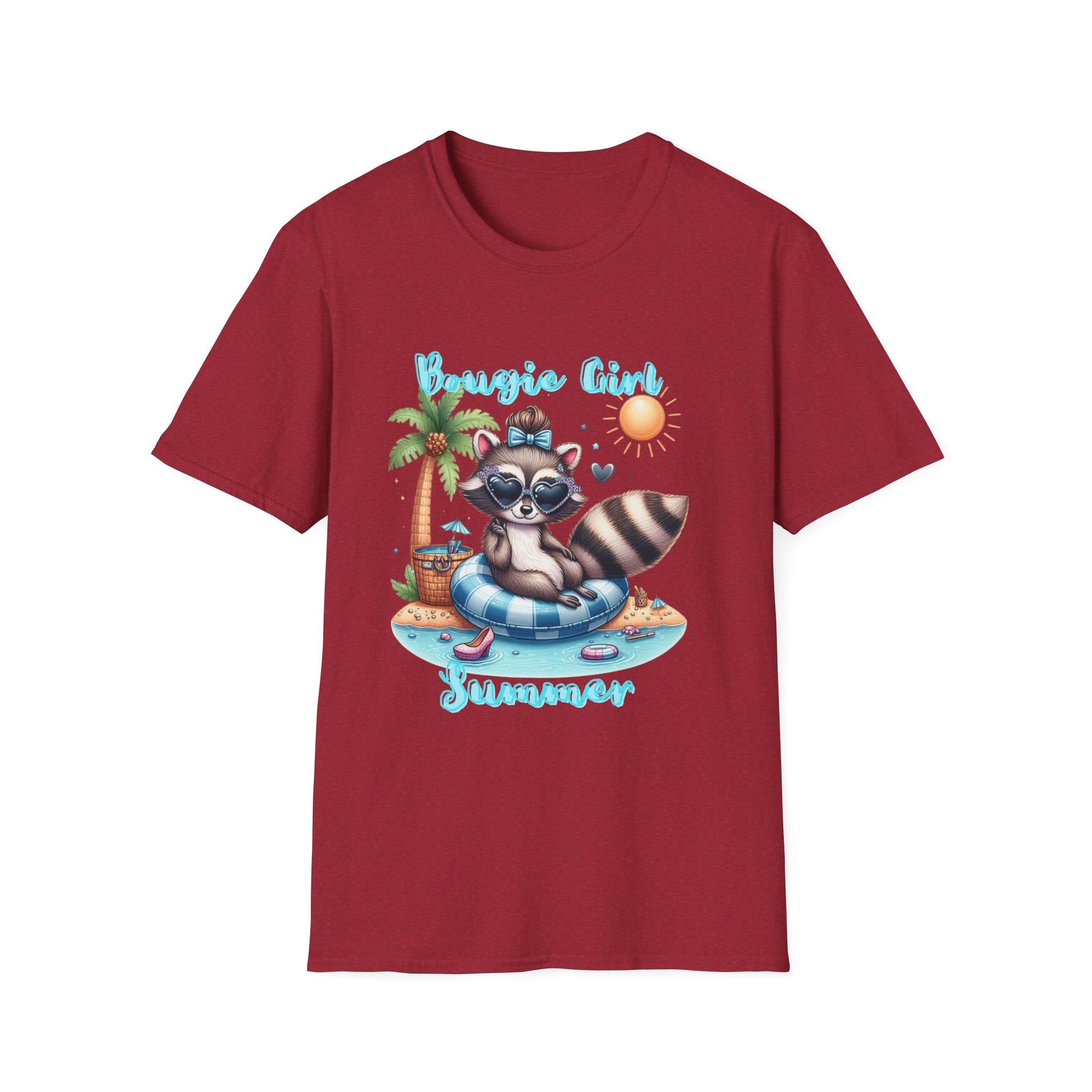 T-Shirt with Fun Raccoon Design - Perfect for Summer Celebrations, Beach Days, Pool Parties, Casual Wear, Unisex Gift Idea, Bougie Summer, Bougie summer raccoon, Cute summer bougie raccon shirt